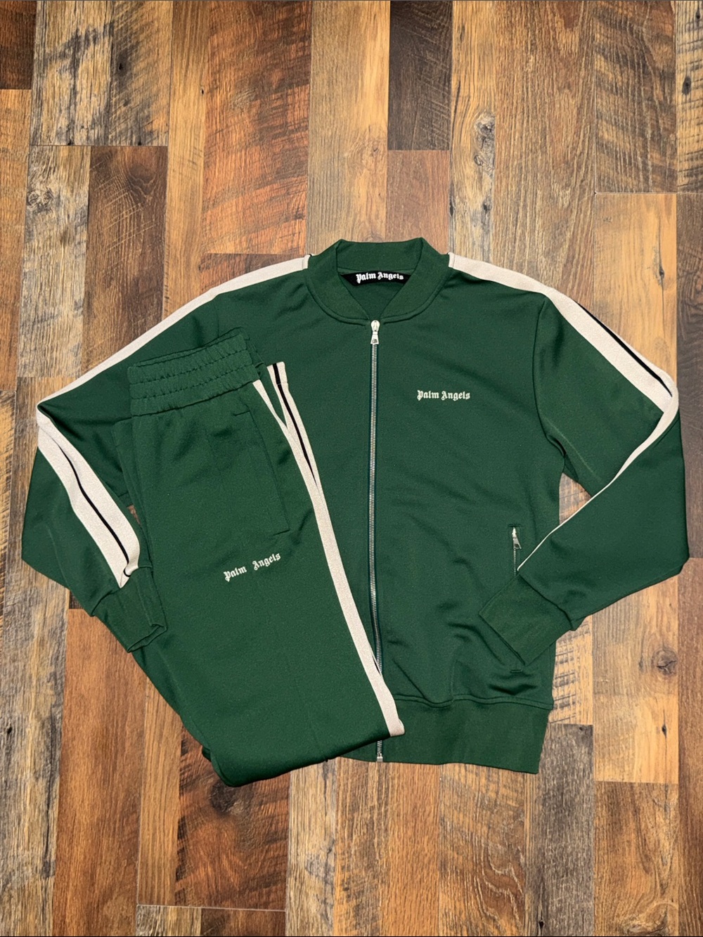 Palm Angels Green Track Jacket Pants Tracksuit Set Size M Authentic